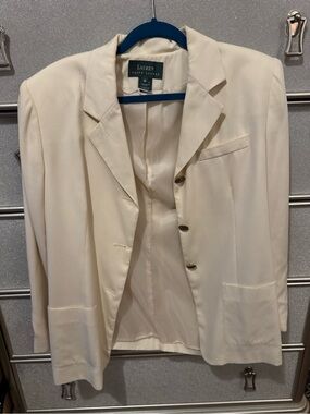 Lauren Ralph Lauren Cream Single-Breasted Blazer